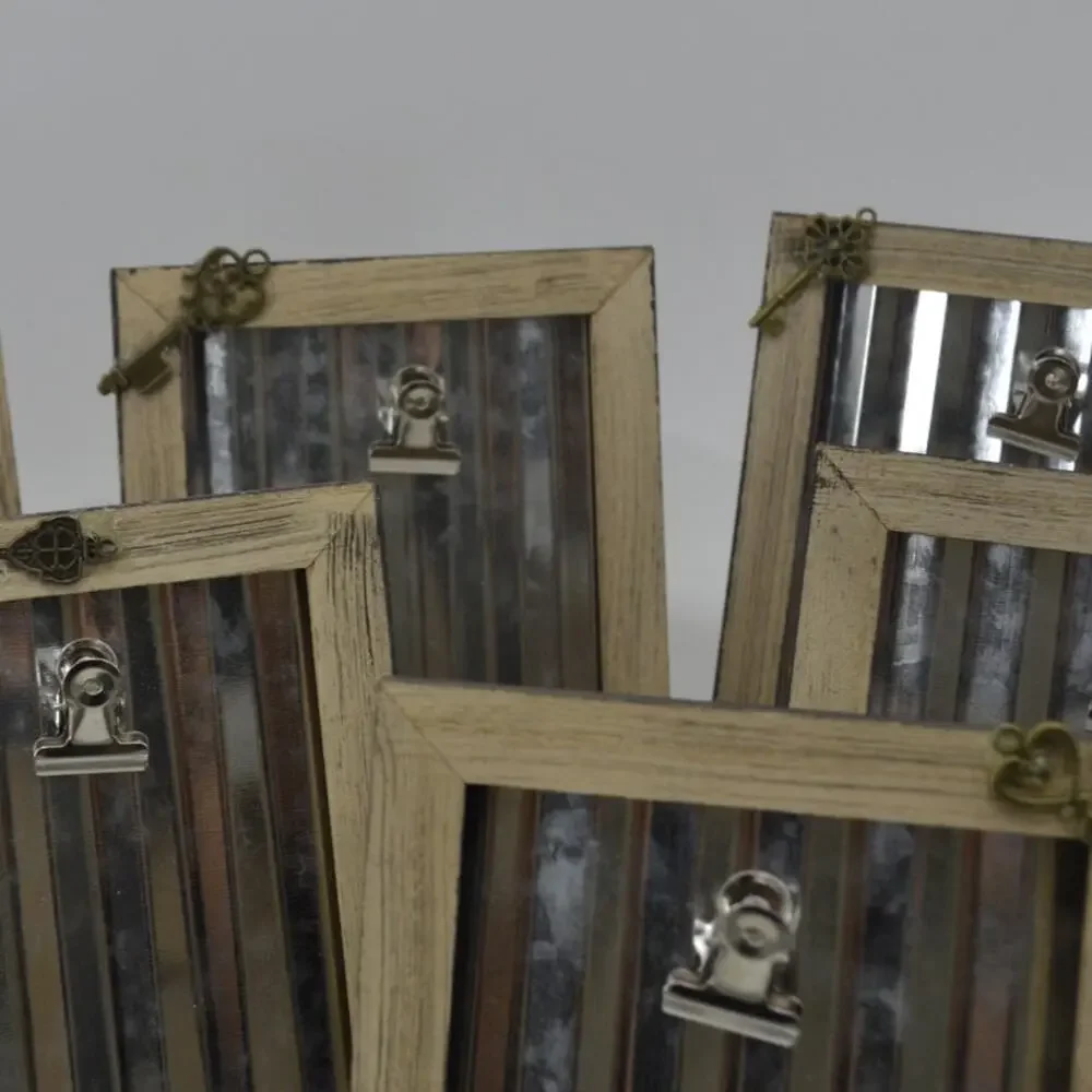 Lot of 10 Frames W/ Skeleton Keys Table Signs Clips B Metal
